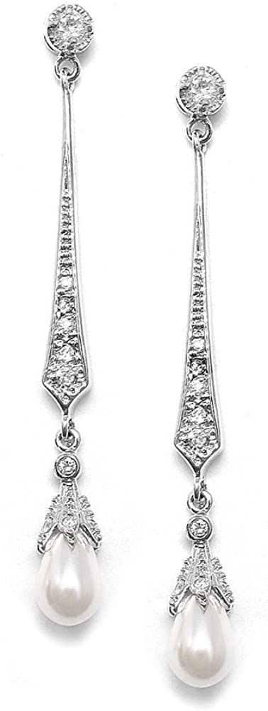 Vintage Silver Freshwater Pearl Dangle Earrings