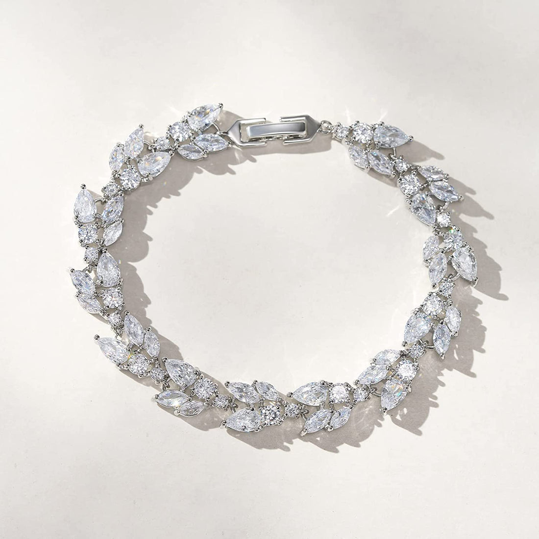 Elegant Silver Crystal Wedding Bracelet