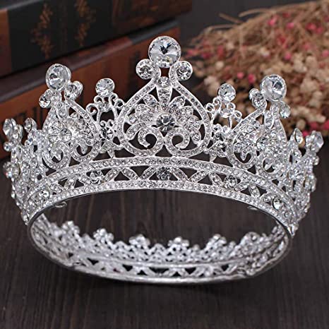 Beautiful Silver Rhinestone Encrusted Wedding Crown